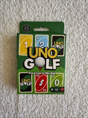 Mattel UNO Golf Card Game - Green and Yellow Artwork